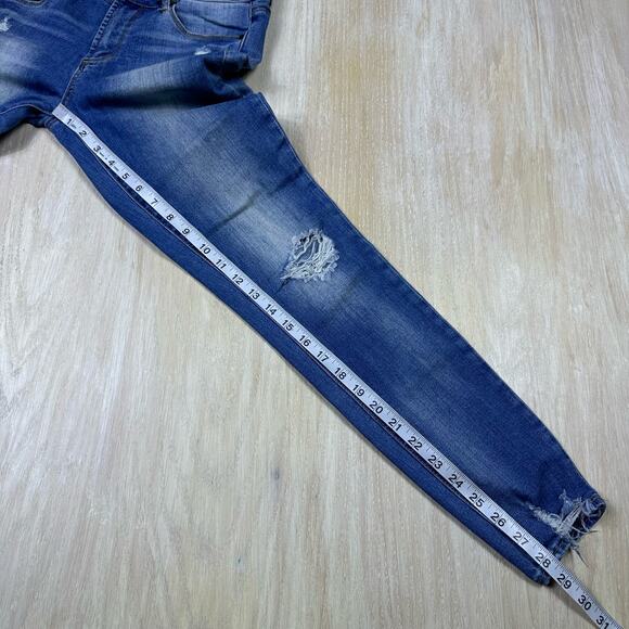 Articles of Society Distressed Mid Rise Skinny Ankle Blue Denim Casual Jeans 27 - Picture 14 of 16